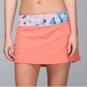 Lululemon Pace Rival Skirt Plum Peach/Blushed Illusion Sz 10